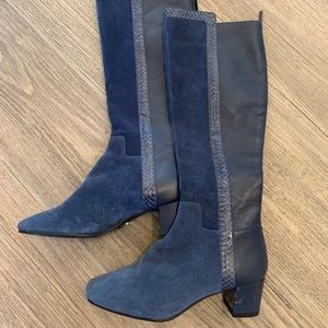 Beautiful Blue Suede and Leather Boots